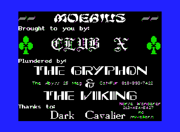 Moebius II Title Screen